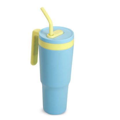 Hydrobrew Fresh Flip Straw Tumbler W/ Ceramic Inside (1200ml, Blue)