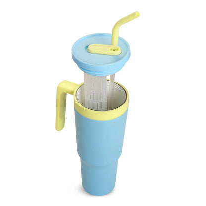 Hydrobrew Fresh Flip Straw Tumbler W/ Ceramic Inside (1200ml, Blue)