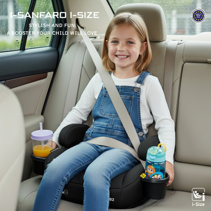 نيوبريز I-سانفارو مقعد سيارة معزز بدون مسند ظهر بنظام تثبيت ISOFIX بمعيار I-Size