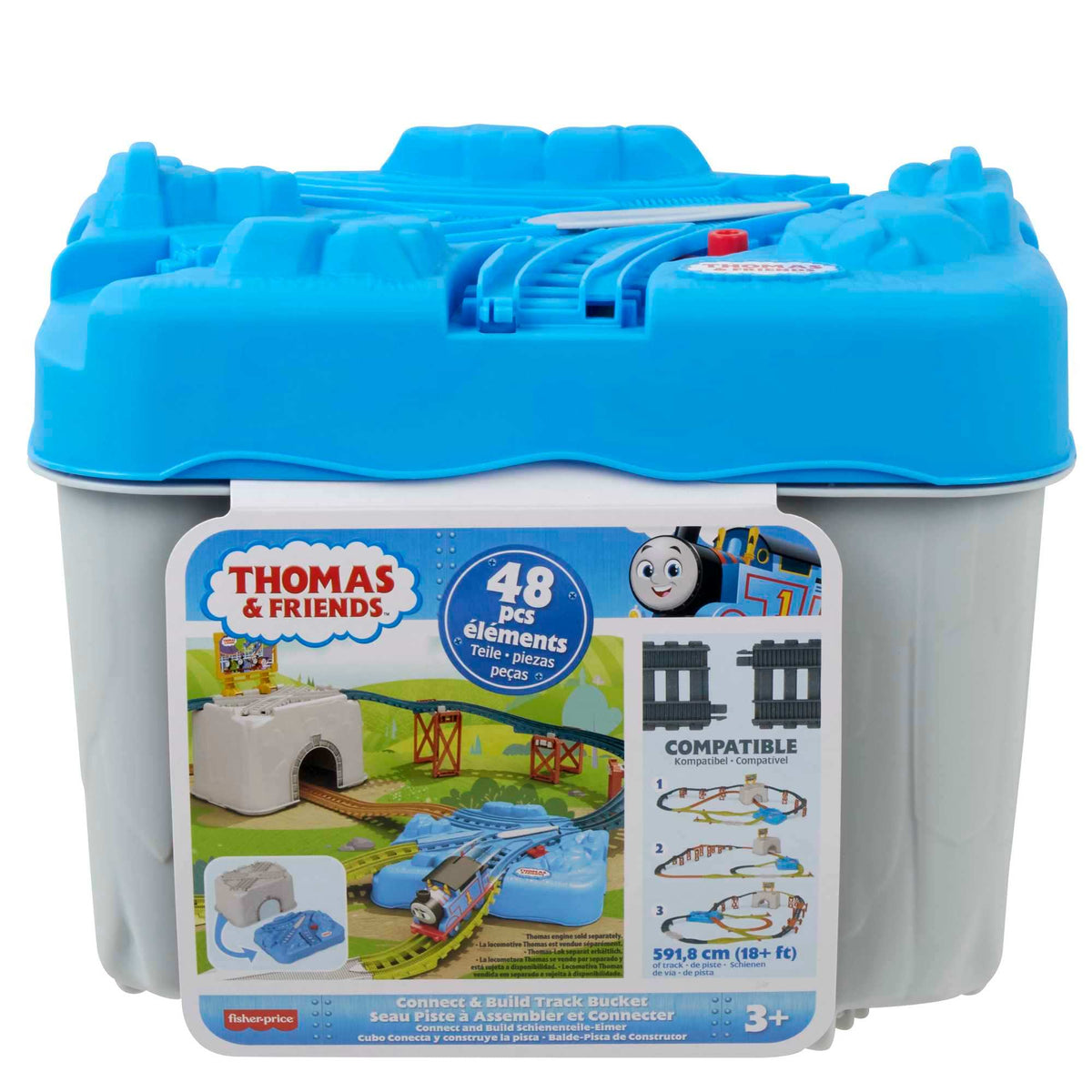 Mattel Games Thomas & Friends Connect & Build Track Bucket – 48 Pieces