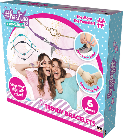 Hashtag - My Bling Trendy Bracelets - 6 Pieces