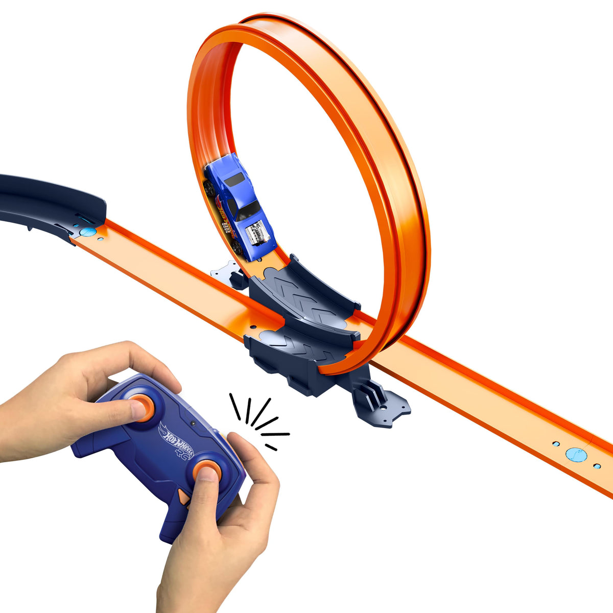 Hot Wheels RC Speed Challenge Track Set with 1:64 Scale RC Car – 30+ Pieces