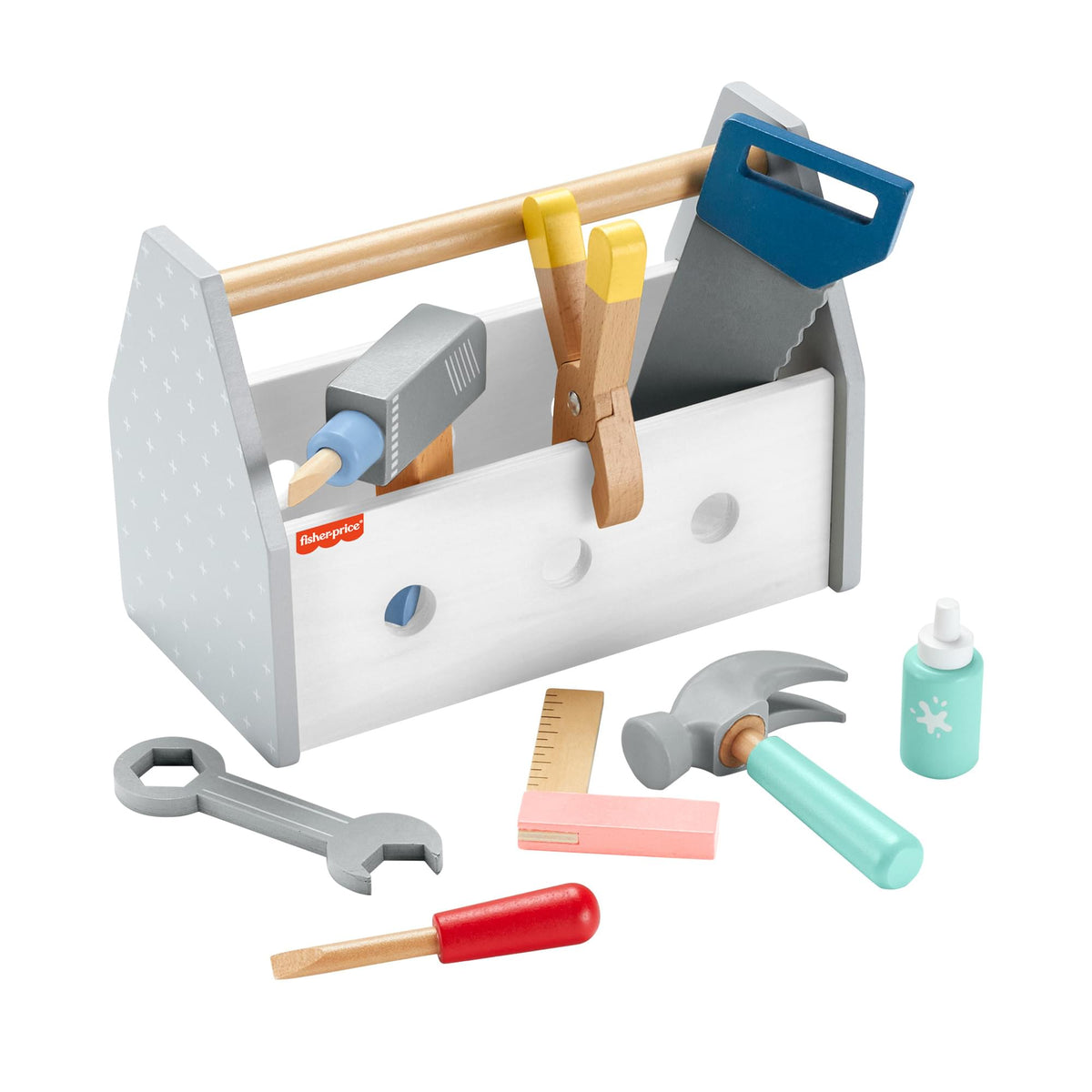 Fisher-Price Wooden Tool Box Set – 16 Pieces