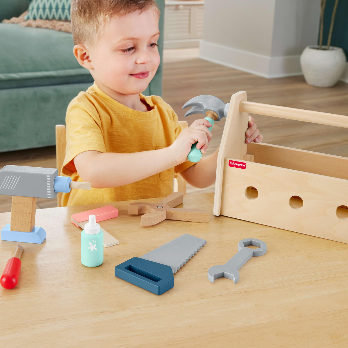 Fisher-Price Wooden Tool Box Set – 16 Pieces