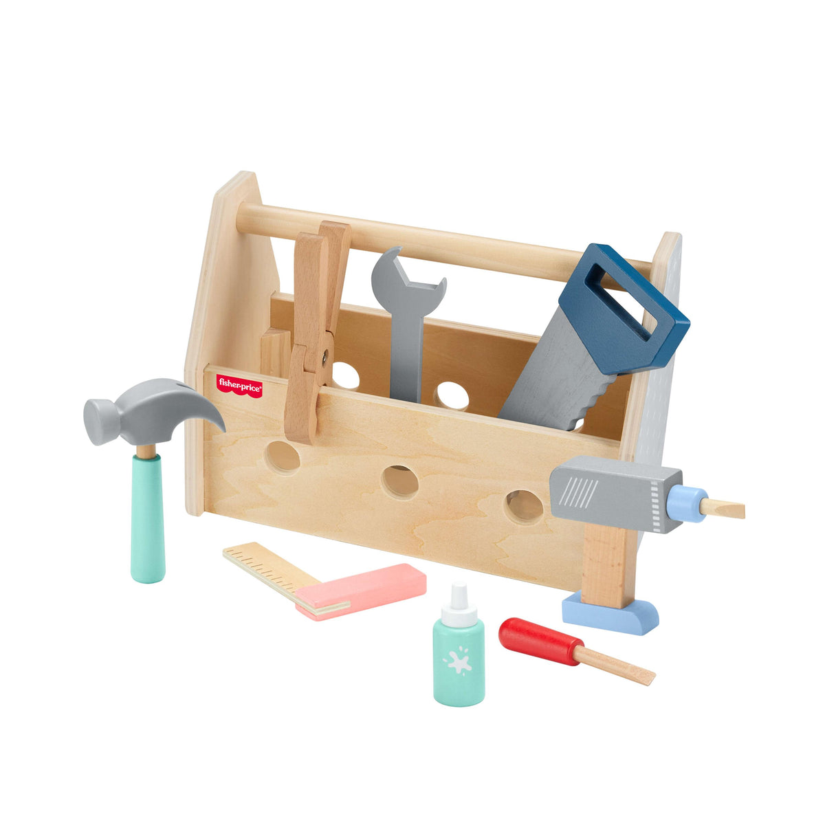 Fisher-Price Wooden Tool Box Set – 16 Pieces
