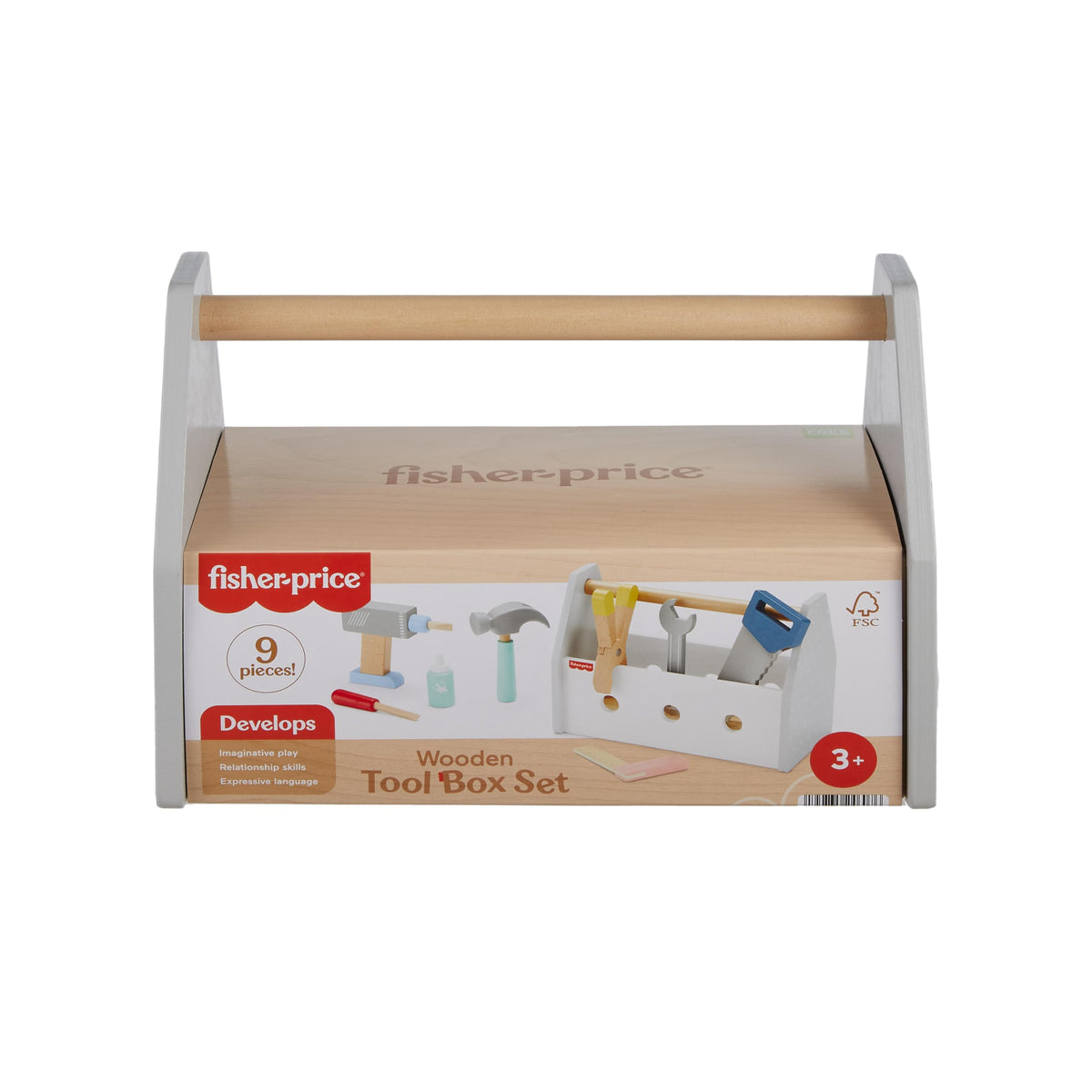 Fisher-Price Wooden Tool Box Set – 16 Pieces