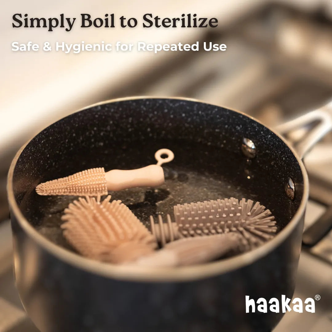 Haakaa Double-Ended Silicone Cleaning Brush Kit