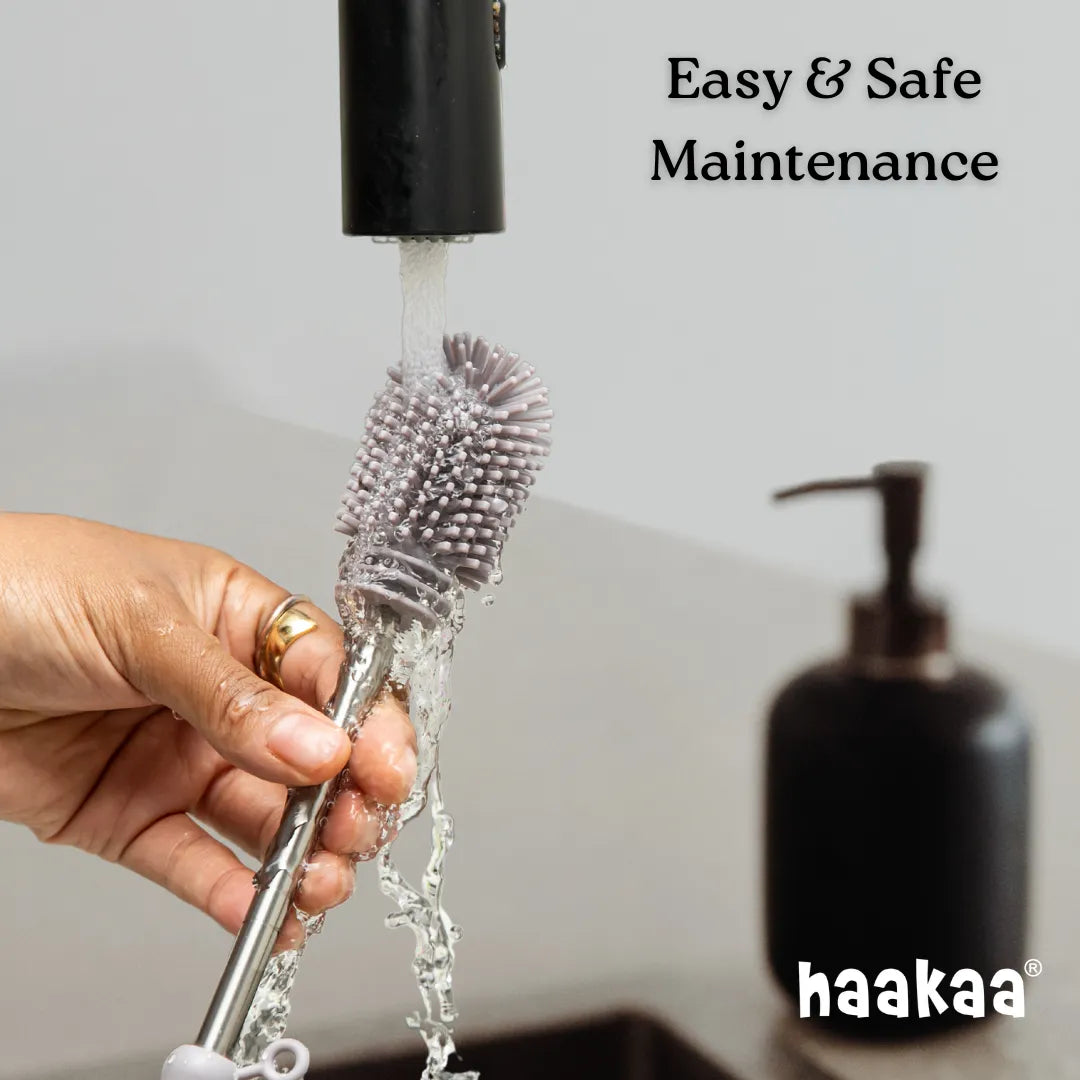 Haakaa Double-Ended Silicone Cleaning Brush Kit
