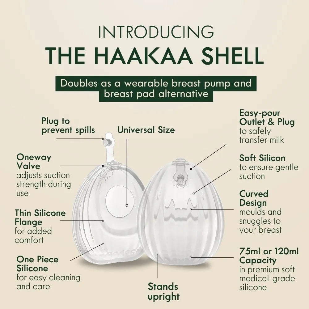 Haakaa Shell Wearable Manual Silicone Breast Pump (120ml)