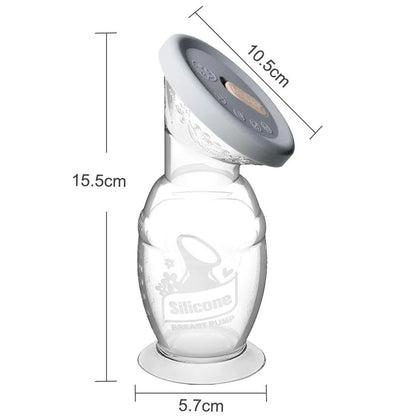 مضخة حليب الثدي من سيليكون من هاكا مع قاعدة شفط وغطاء من السيليكون (100ml)