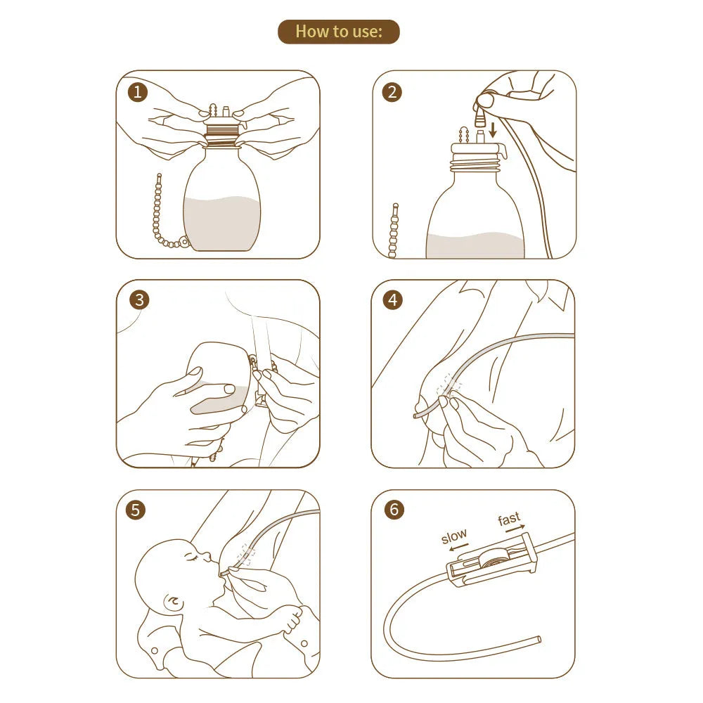Haakaa Supplemental Feeding Tube & Pouch Set (with Exra 4 Replacement Tubes)