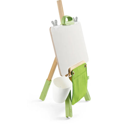 Hape - Portable Bamboo Easel With Accessories - 14pcs - Natural