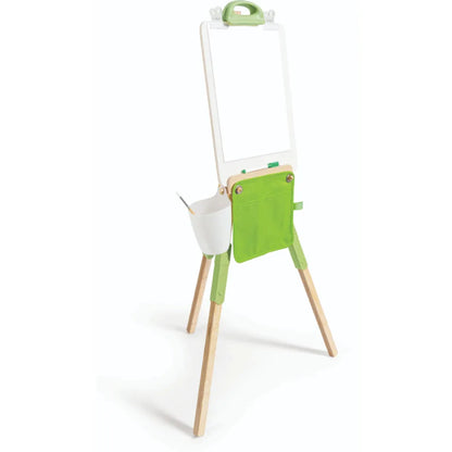 Hape - Portable Bamboo Easel With Accessories - 14pcs - Natural