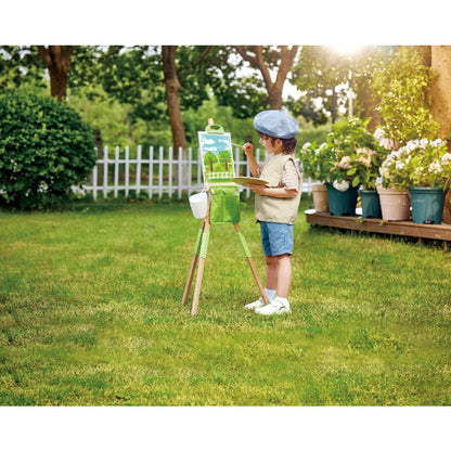 Hape - Portable Bamboo Easel With Accessories - 14pcs - Natural