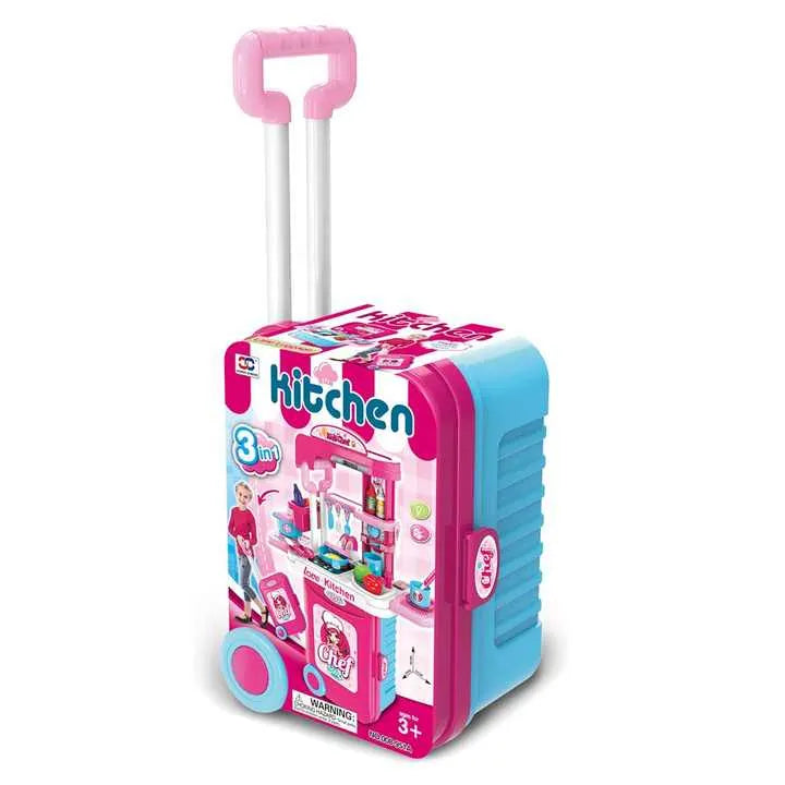 Chef Kitchen Set In Trolley Case (Pink)