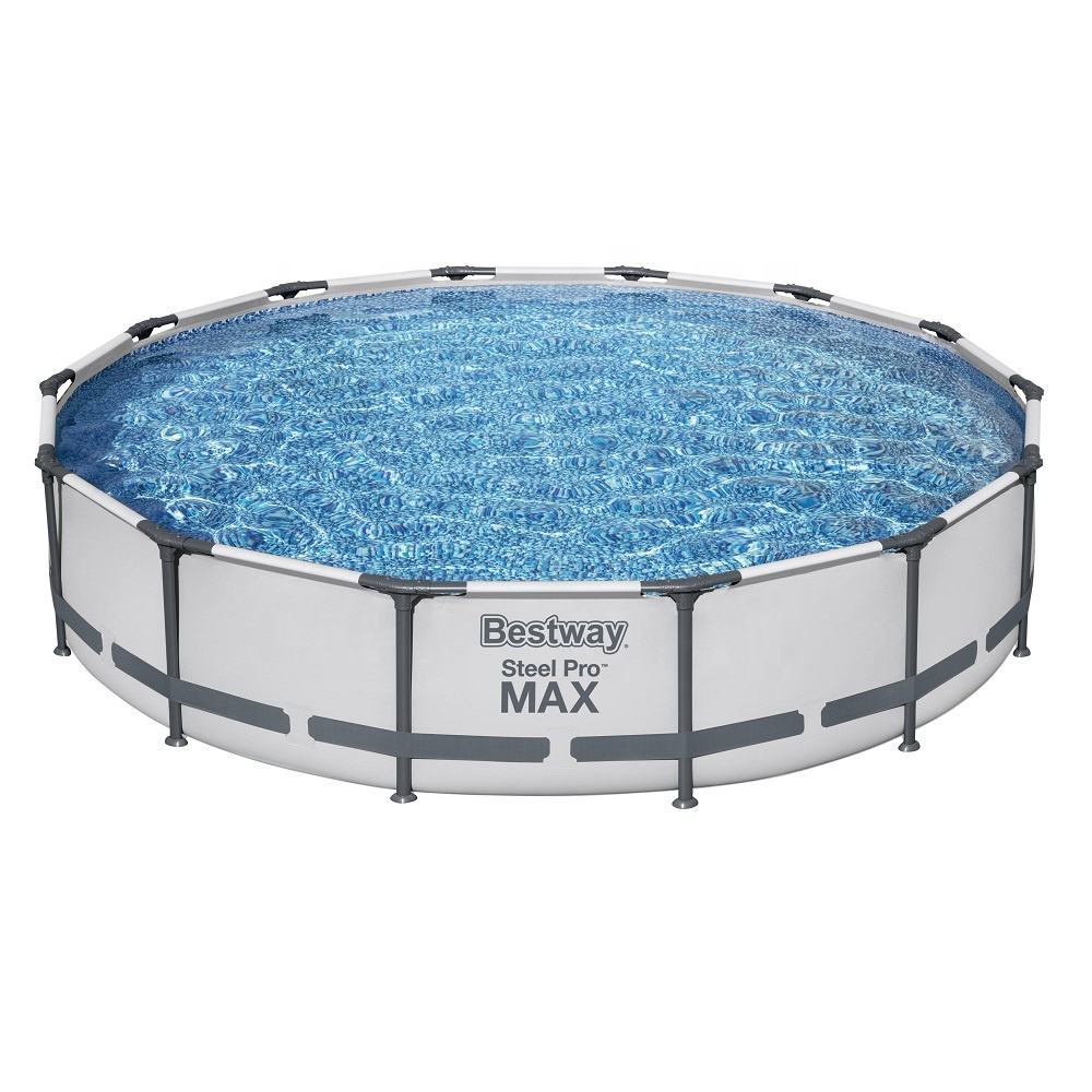 Bestway Steel Pro Max Outdoor Above Ground Frame Round Family Swimming Pool Set (14' x 33"/4.27m x 84 Cm)