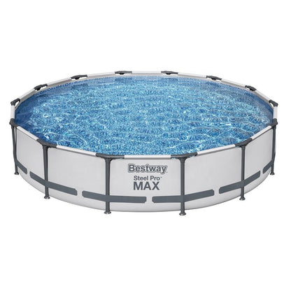 Bestway Steel Pro Max Outdoor Above Ground Frame Round Family Swimming Pool Set (14' x 33"/4.27m x 84 Cm)