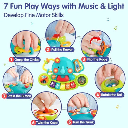 Hola 2-In-1 Musical Elephant Keyboard Interactive Baby Toy