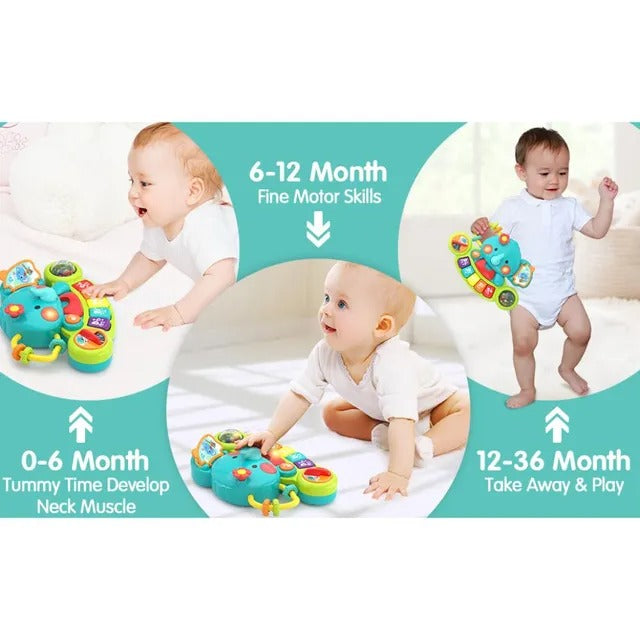 Hola 2-In-1 Musical Elephant Keyboard Interactive Baby Toy