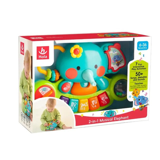 Hola 2-In-1 Musical Elephant Keyboard Interactive Baby Toy