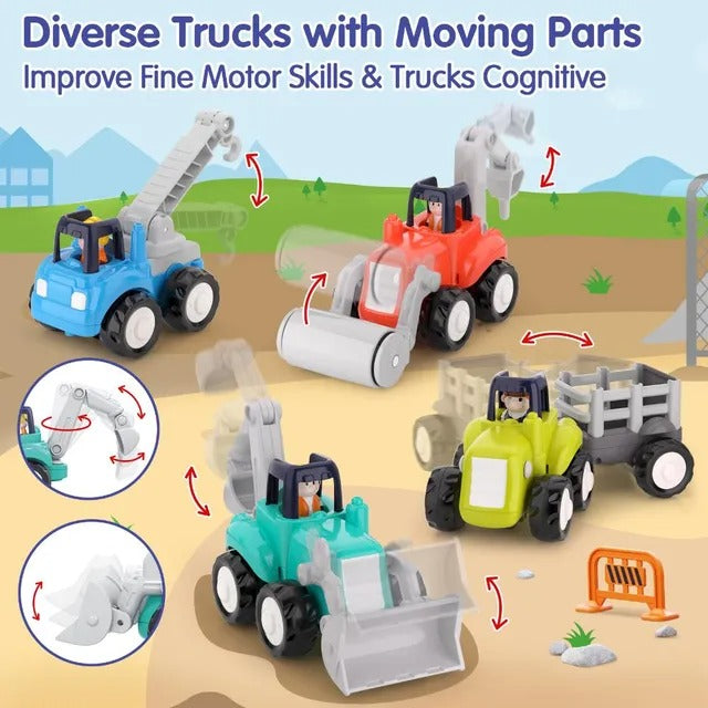 Hola 4WD Construction Truck Toy Set 4 Pieces