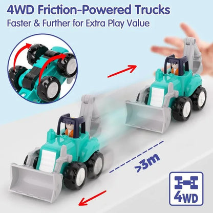 Hola 4WD Construction Truck Toy Set 4 Pieces