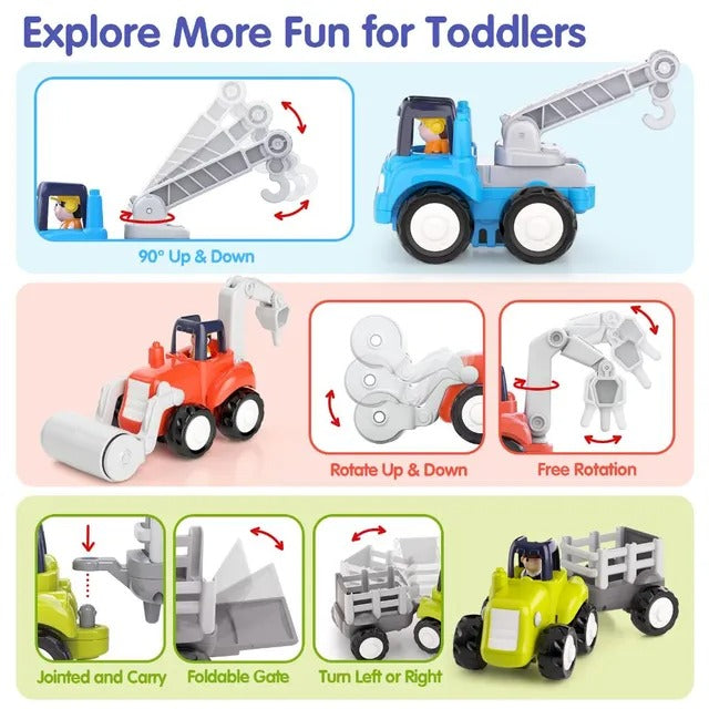 Hola 4WD Construction Truck Toy Set 4 Pieces