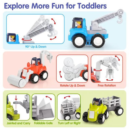 Hola 4WD Construction Truck Toy Set 4 Pieces