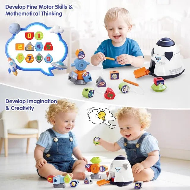 Hola Magic Toy Spaceship Shape Sorter & Building Set