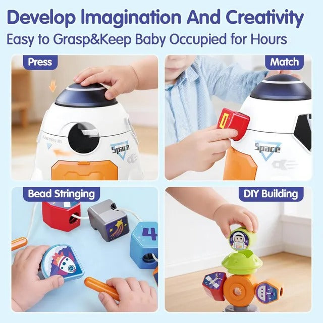 Hola Magic Toy Spaceship Shape Sorter & Building Set