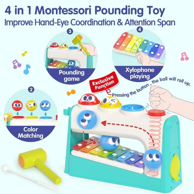 Hola Multifunctional Music Center 4-In-1 Montessori Toy