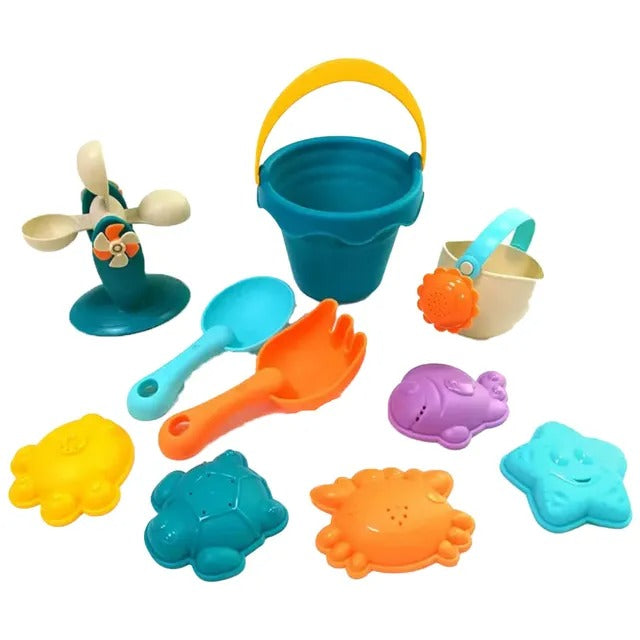 Huanger Baby Beach Sand Play Set With Bucket, Shovel & Molds