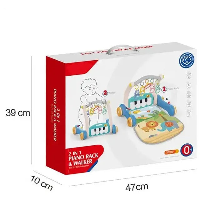 Huanger 2-in-1 Baby Musical Piano Playmat & Walker