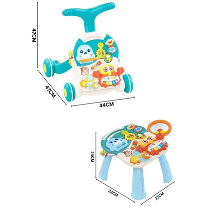 Huanger 2-in-1 Baby Walker Activity Table