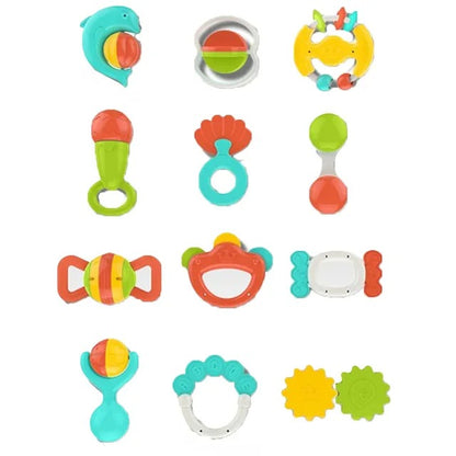 Huanger Baby Rattles & Teether Sensory Set 12 Pieces
