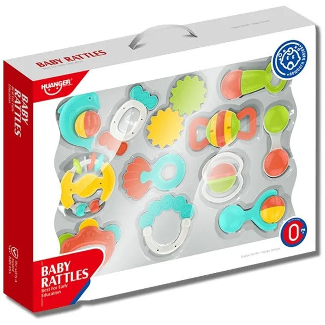 Huanger Baby Rattles & Teether Sensory Set 12 Pieces