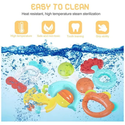 Huanger Baby Rattles & Teether Sensory Set 12 Pieces