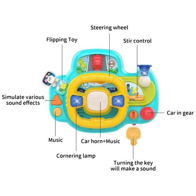Huanger Kids Musical Smart Steering Wheel Simulation