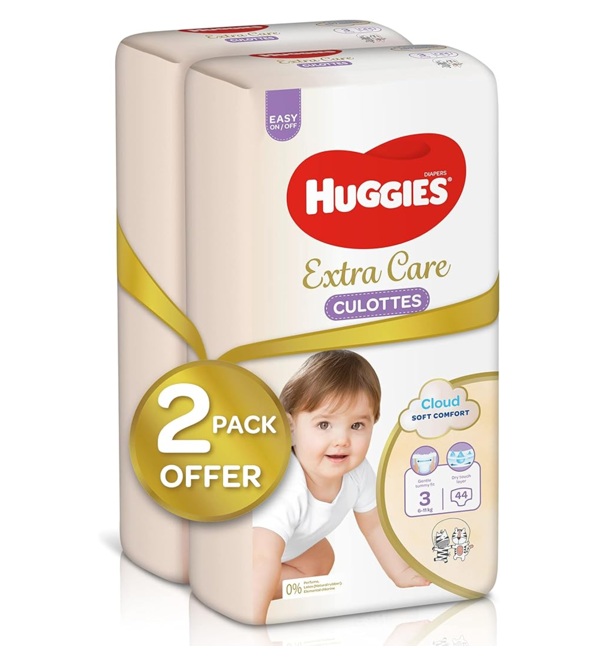 Huggies Extra Care Diaper Pants (Twin Pack) - Sizes 3 / 4 / 5 / 6