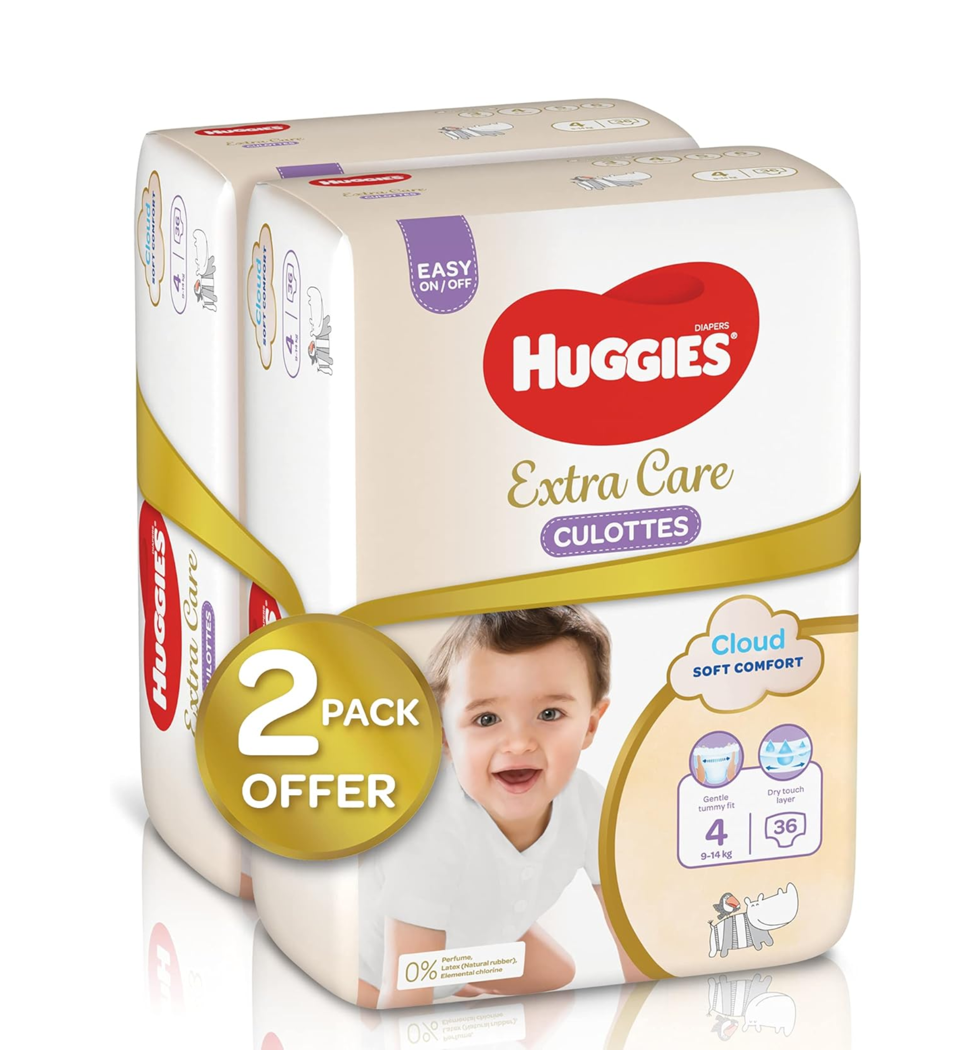 Huggies Extra Care Diaper Pants (Twin Pack) - Sizes 3 / 4 / 5 / 6