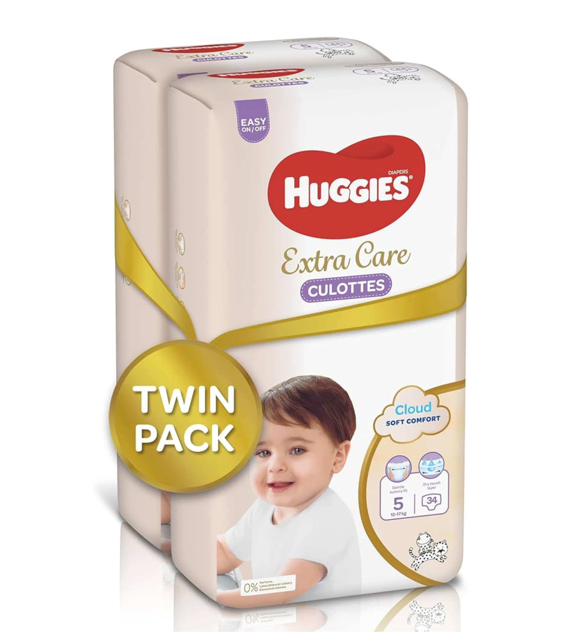 Huggies Extra Care Diaper Pants (Twin Pack) - Sizes 3 / 4 / 5 / 6