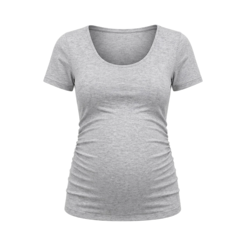 Become a Mom Tube Tee (Grey, Large)