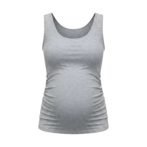 Become a Mom Tank Top (Grey, Large)