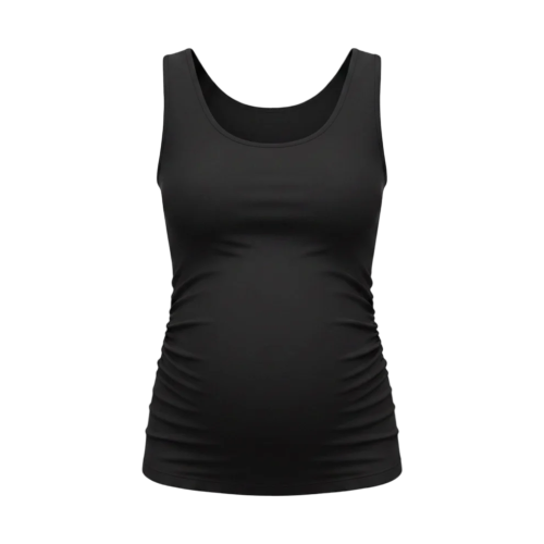 Become a Mom Tank Top (Black, Medium)