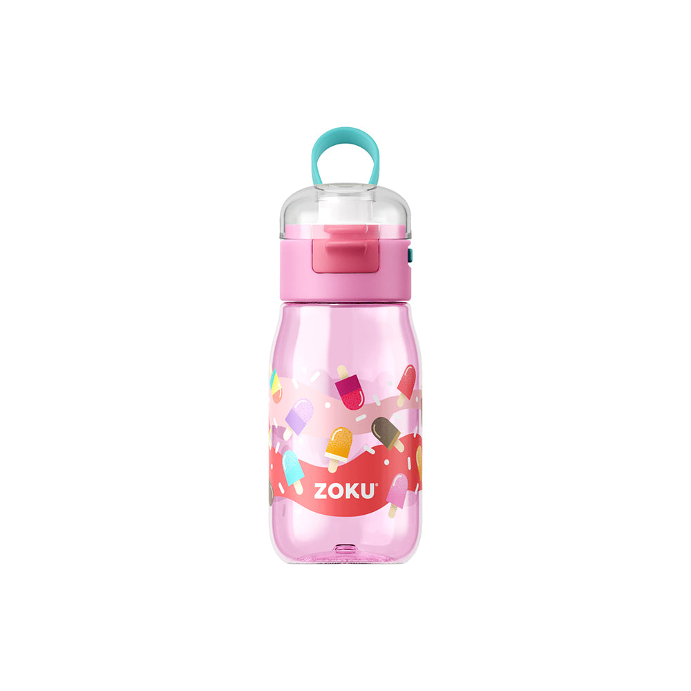 Zoku Pink Pops Kids Flip Bottle 475ml