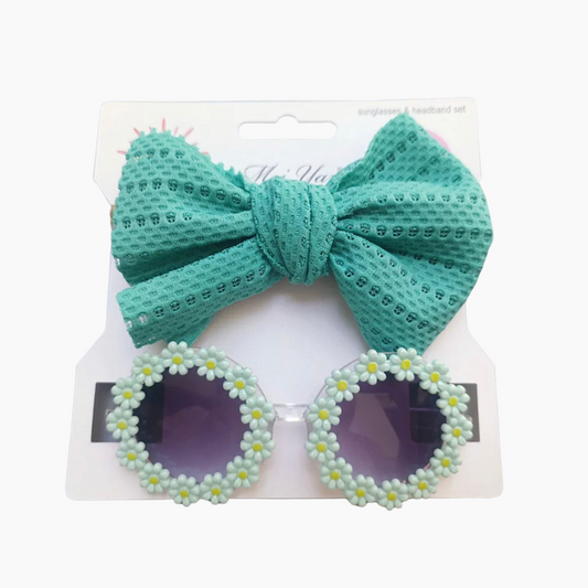 Sunglasses Flower With Headbands Set.