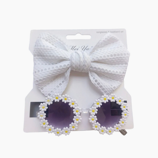 Sunglasses Flower With Headbands Set.