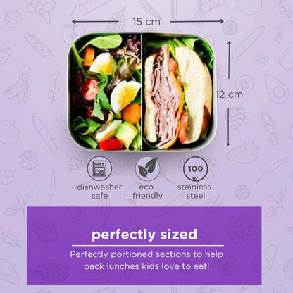 علبة غداء مقسمة من الفولاذ المقاوم للصدأ من Lunchbots
