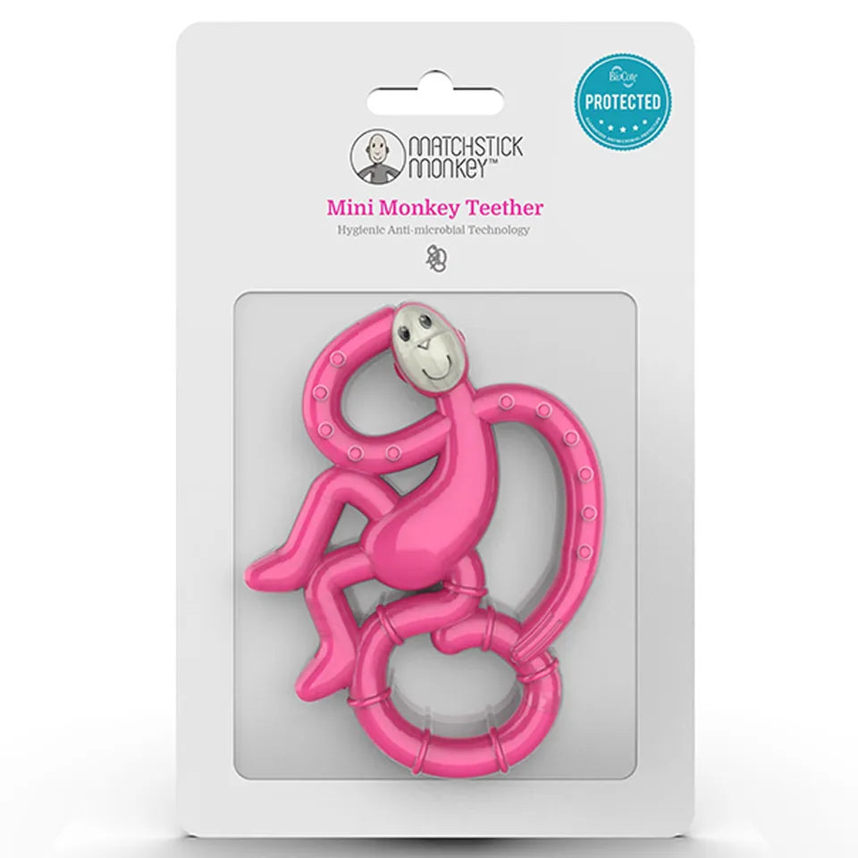 Matchstick Monkey - Mini Monkey Teether - Pink