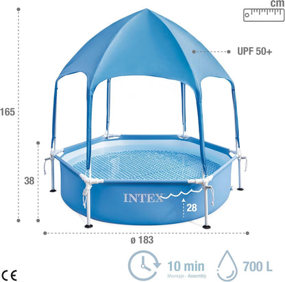 Intex Canopy Metal Frame Pool (Blue)
